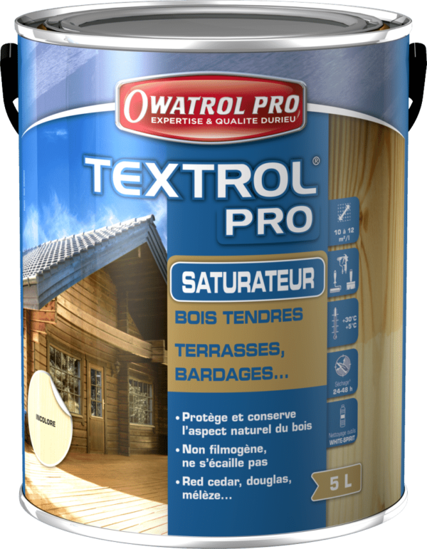 TEXTROL PRO Incolore 5 L - Saturateur bois incolore, teinté - OWATROL - Textrol Pro